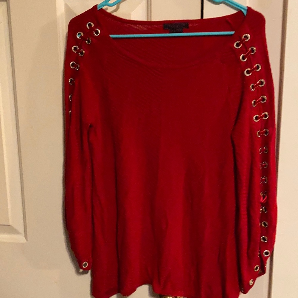 Fontana bright red blinged sweater size M